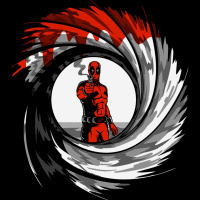 Дэдпул стреляет в стиле заставки фильма про агента 007