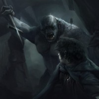 Тролль нападает на Фродо в Мории