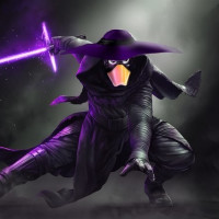 Чёрный плащ с фиолетовым световым мечом в стиле Звёздных воин.