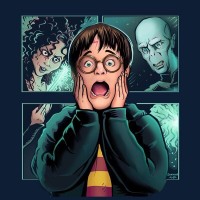 Гарри Поттер орёт в стиле обложки фильма "Один дома"