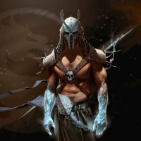 Шао-Кан из игры Mortal Kombat с заледеневшими руками