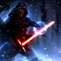 Кайло Рен из Звёздных воин достал свой красный меч на мороз