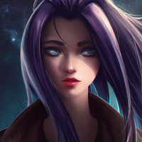 Аватарка фиолетовые волосы