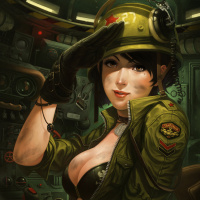 Девушка-брюнетка в военной форме отдаёт честь внутри танка
