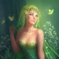 Аватар для ВК с зелёными волосами