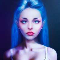 Фото с синими волосами
