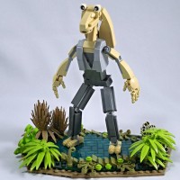 Модель Джа-Джа Бинкса из деталей Лего.