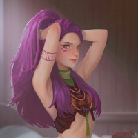 Аватар для ВК с фиолетовыми волосами