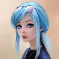 Аватары с синими волосами