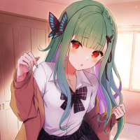 Аватарка зелёные волосы