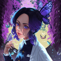 Аватар для ВК с фиолетовыми волосами