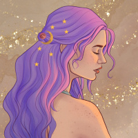 Аватар фиолетовые волосы
