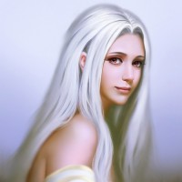 Красивая девушка с длинными белыми волосами.