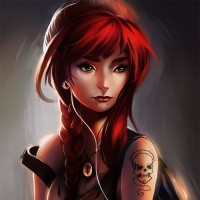Аватар красные волосы