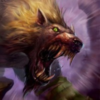 Медведь из игры Warcraft с огромными клыками и бронёй на лапах.