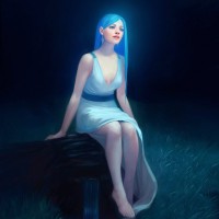 Картинка синие волосы