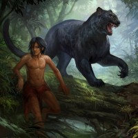 Маугли с пантерой Багирой гуляют по джунглям