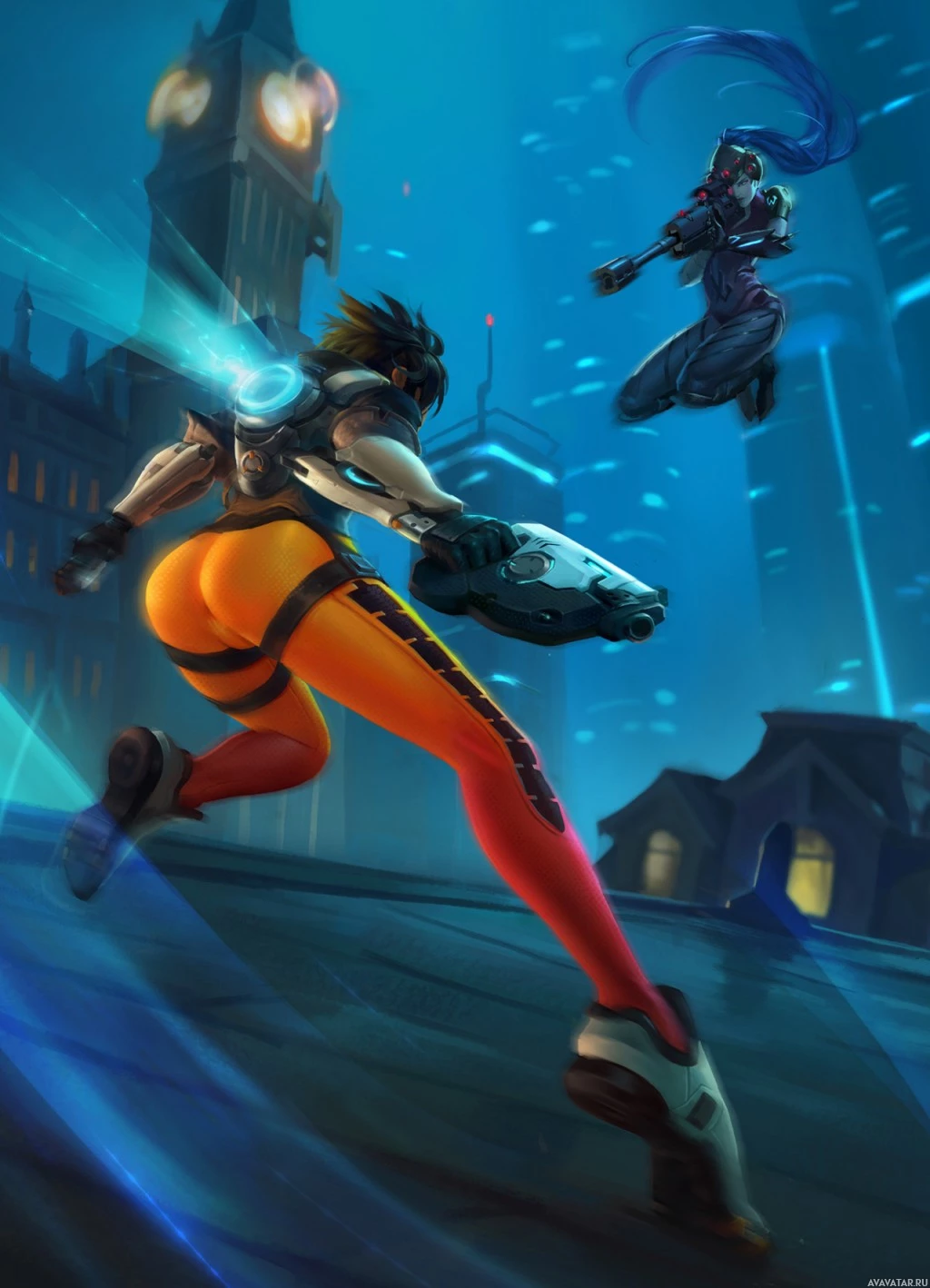 Widowmaker против Tracer в игре