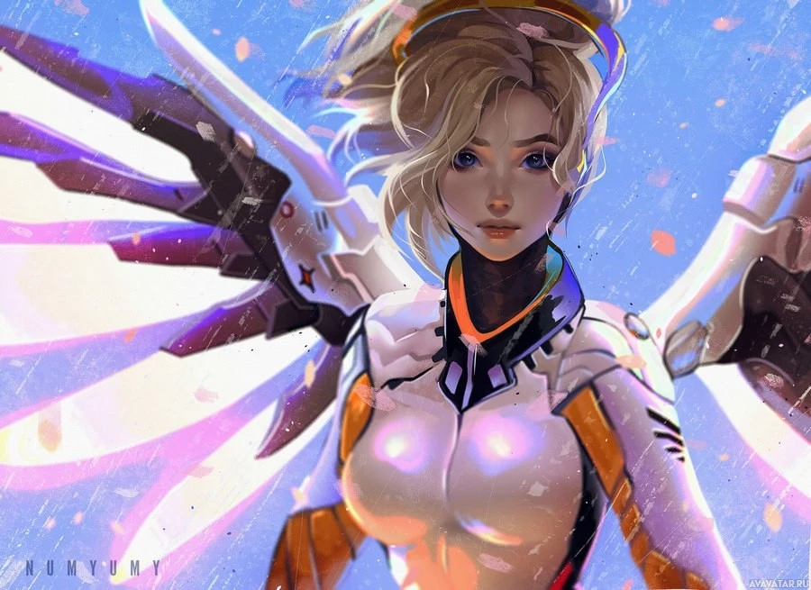 Фэн-арт изображение персонажа Overwatch Mercy