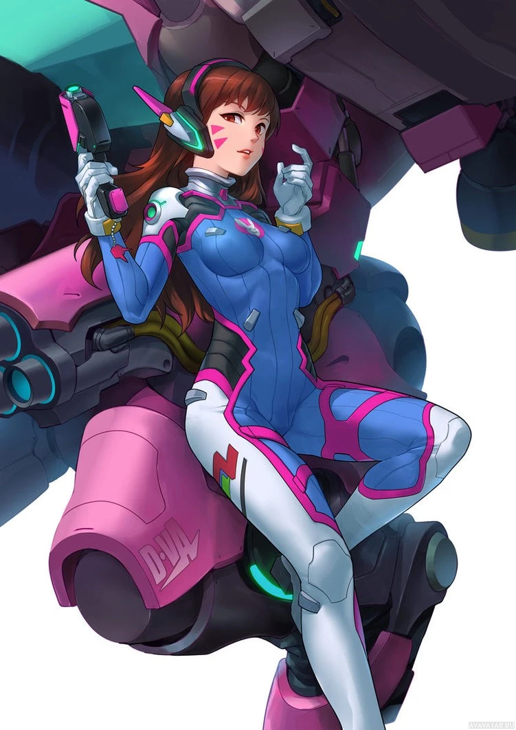 Персонажи Overwatch D.Va готов к действию