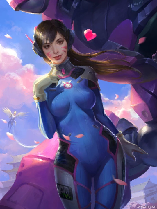 D.Va от Overwatch олицетворяет красивую девушку