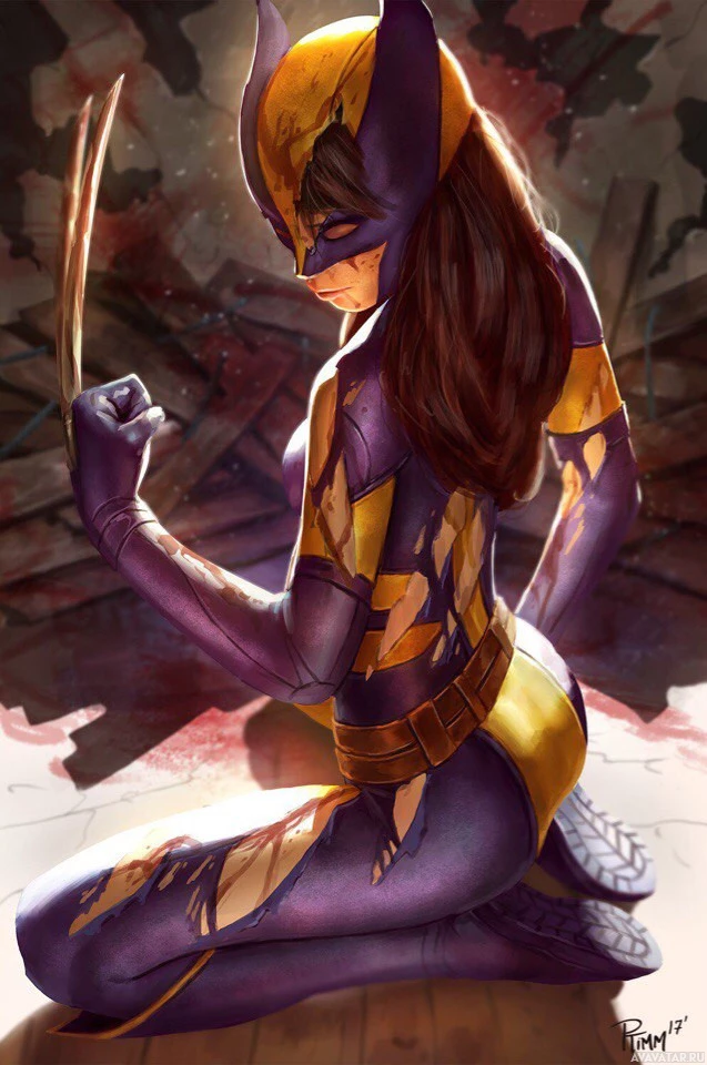 X-23 в желто-фиолетовом костюме