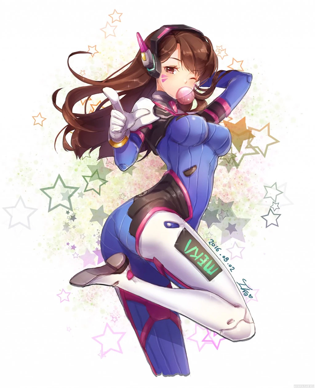 Персонаж Overwatch D.Va в игровом стиле