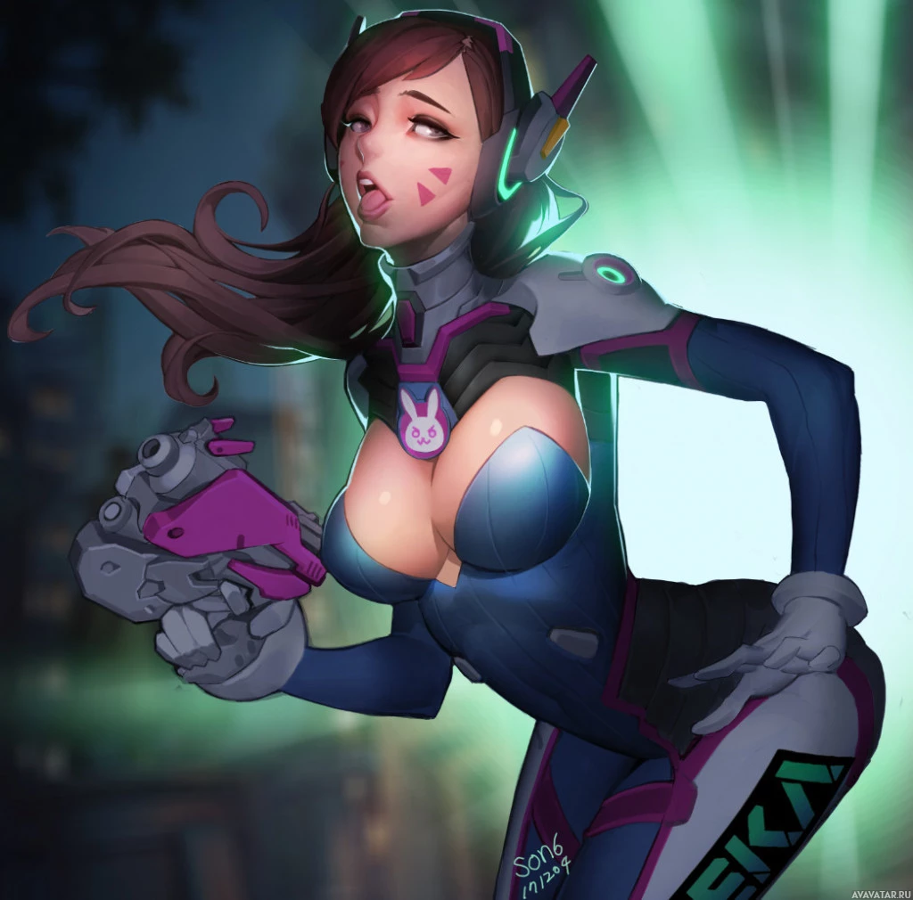 Светящиеся глаза, розовые волосы - это D.Va!