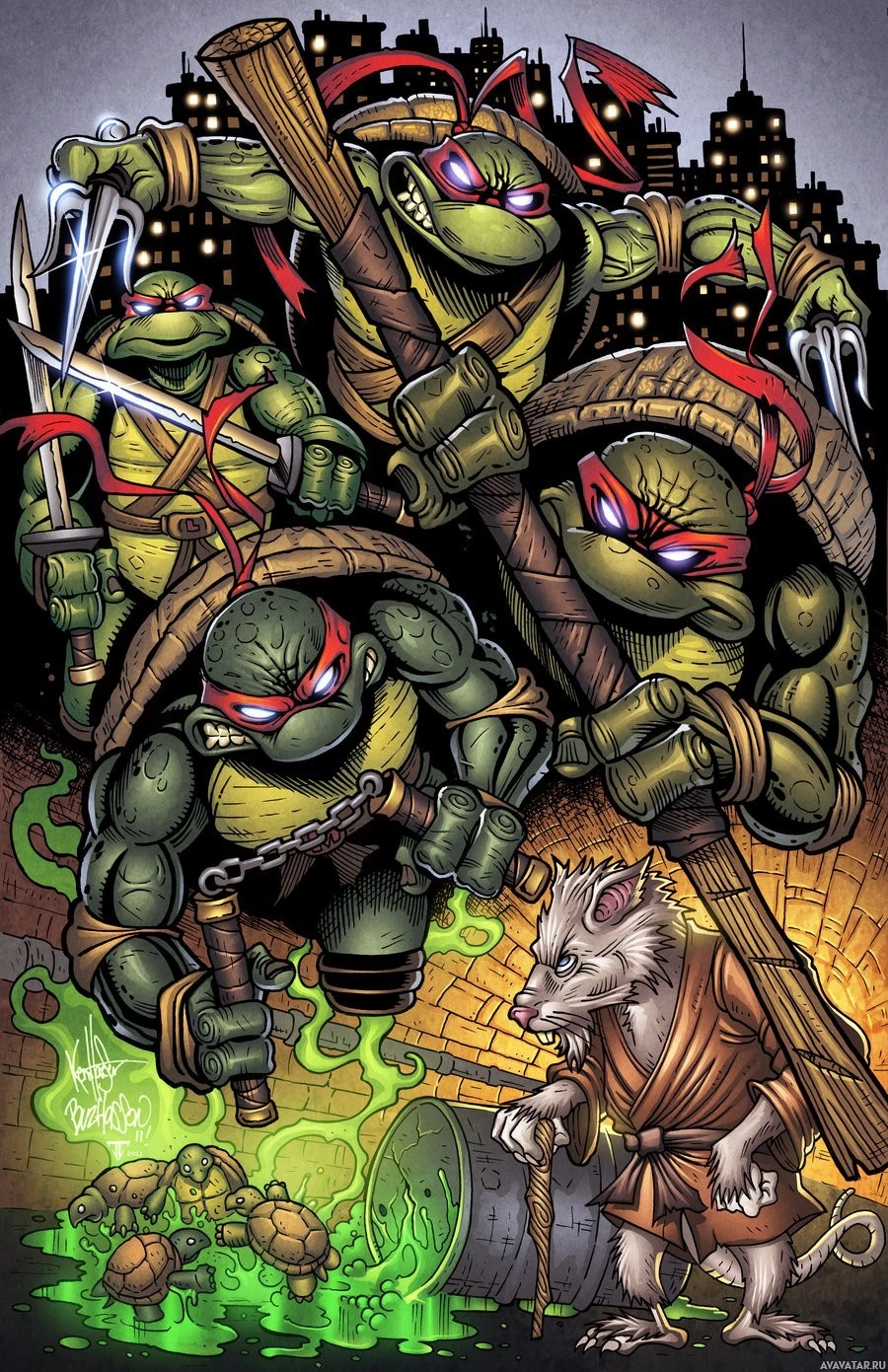 Обложка комикса с участием персонажей TMNT