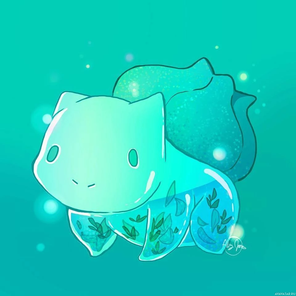 Цветная картинка pokemon bulbasaur