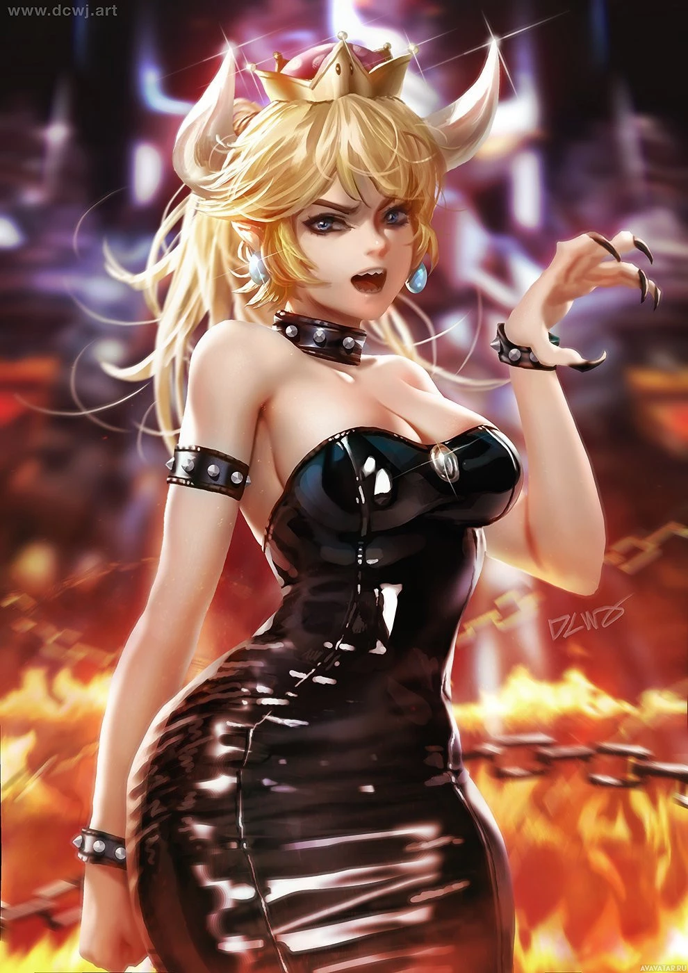 Bowsette в игровом тематическом наряде