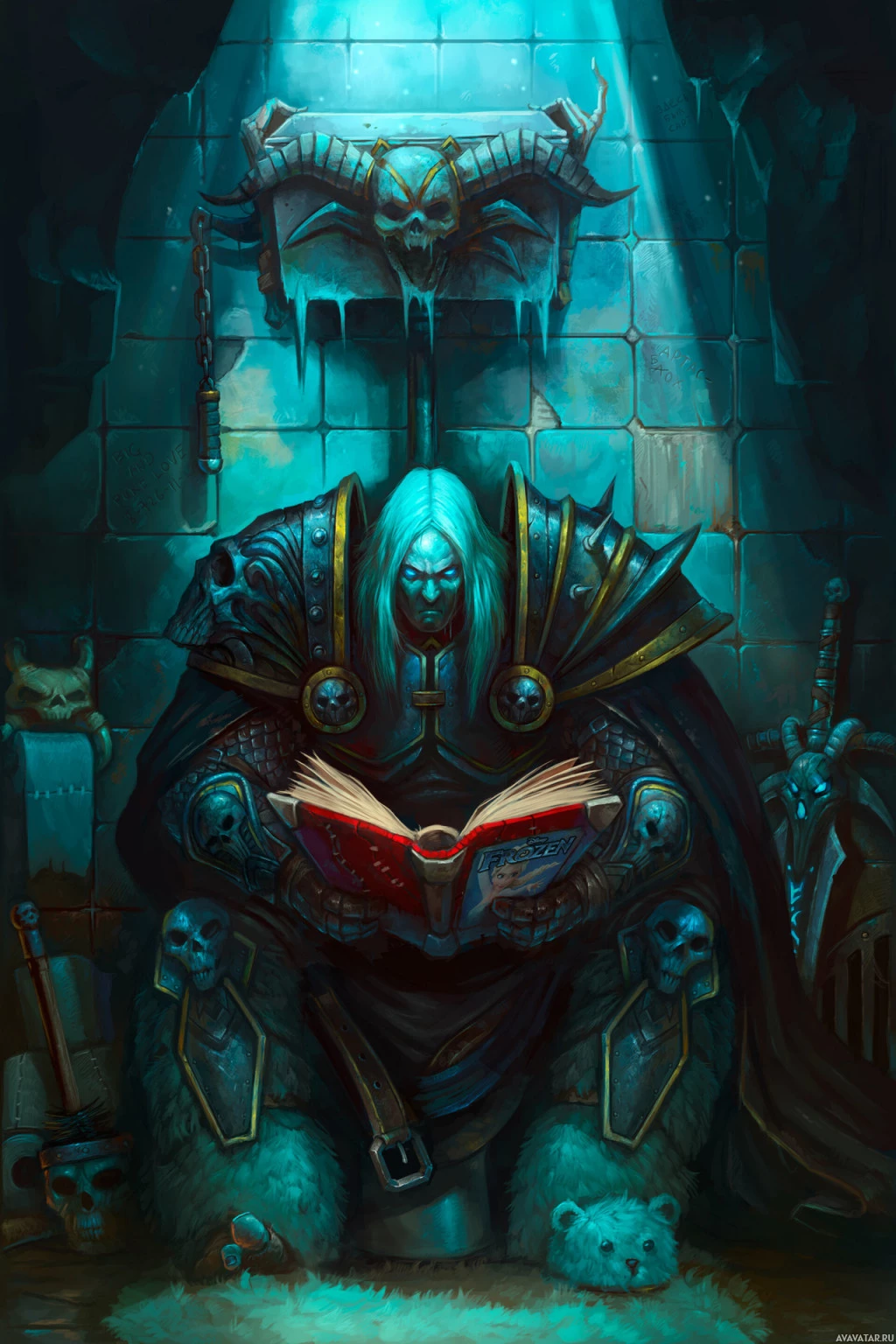 Персонаж Lich King читает книгу