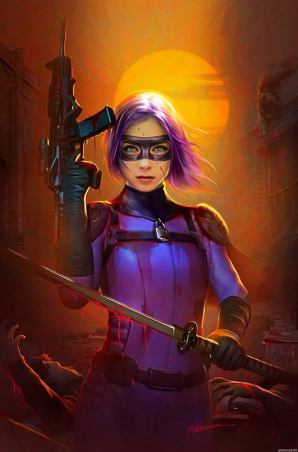 Портрет персонажа комикса HIt-Girl