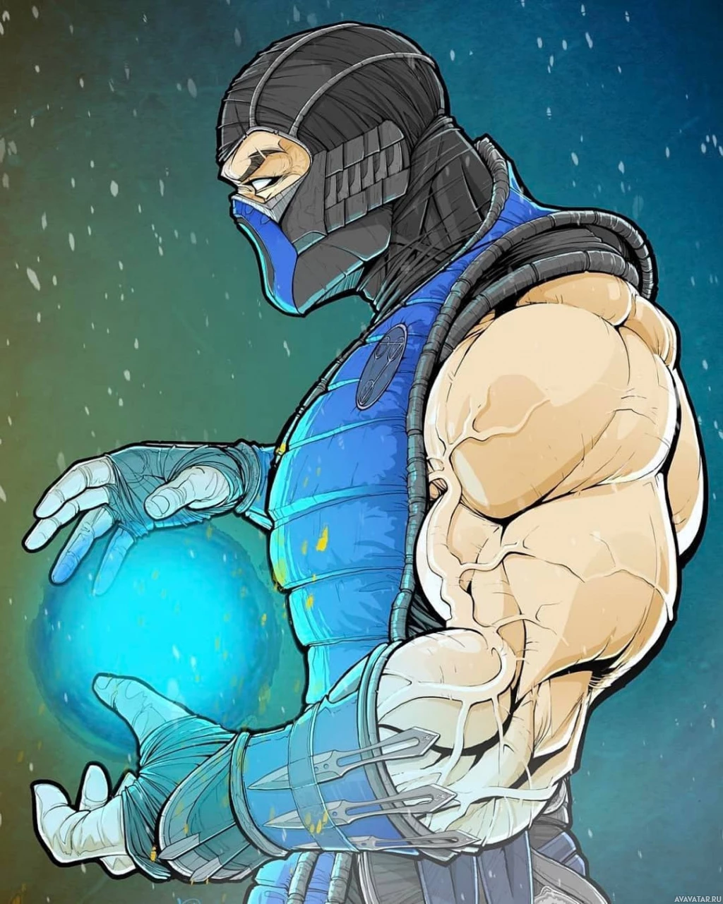 Персонаж Mortal Kombat Sub-Zero в стильной форме