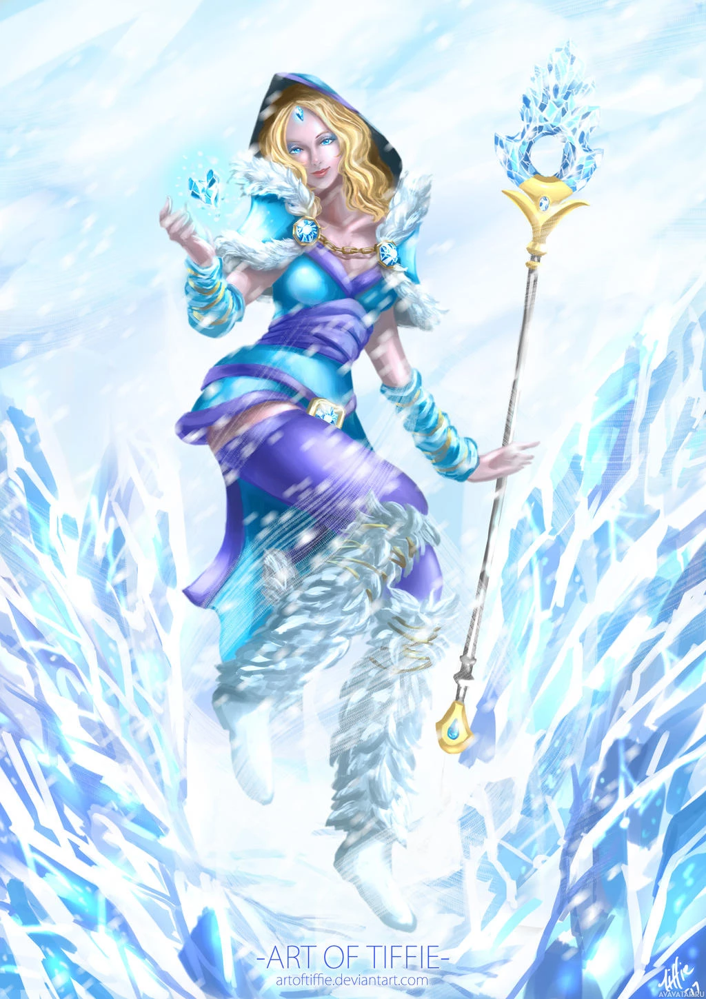 Dota 2 Crystal Maiden с ледяными силами