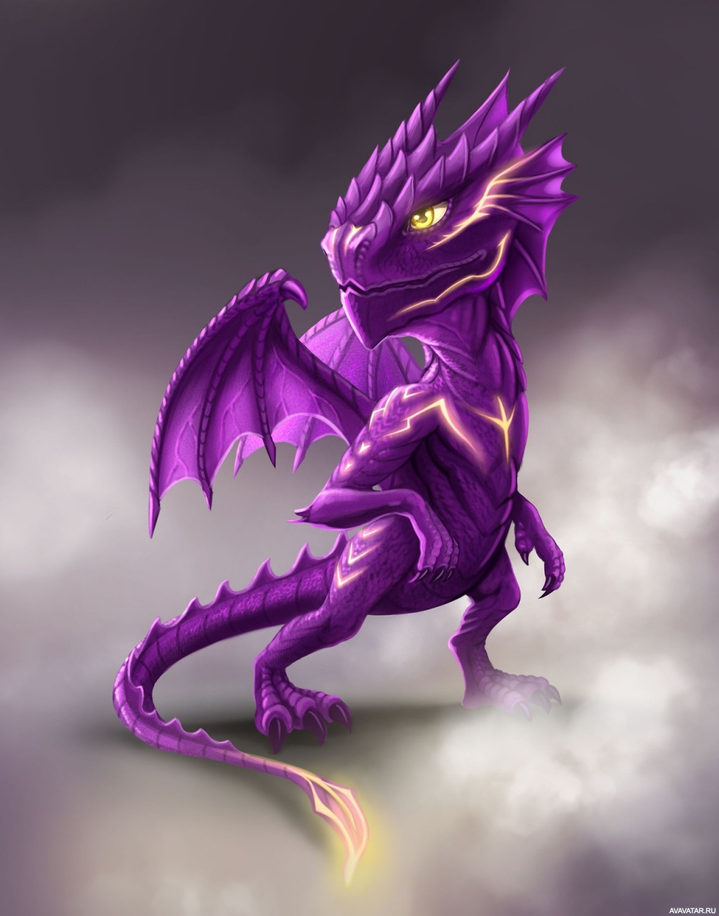 Картинки фиолетовых драконов