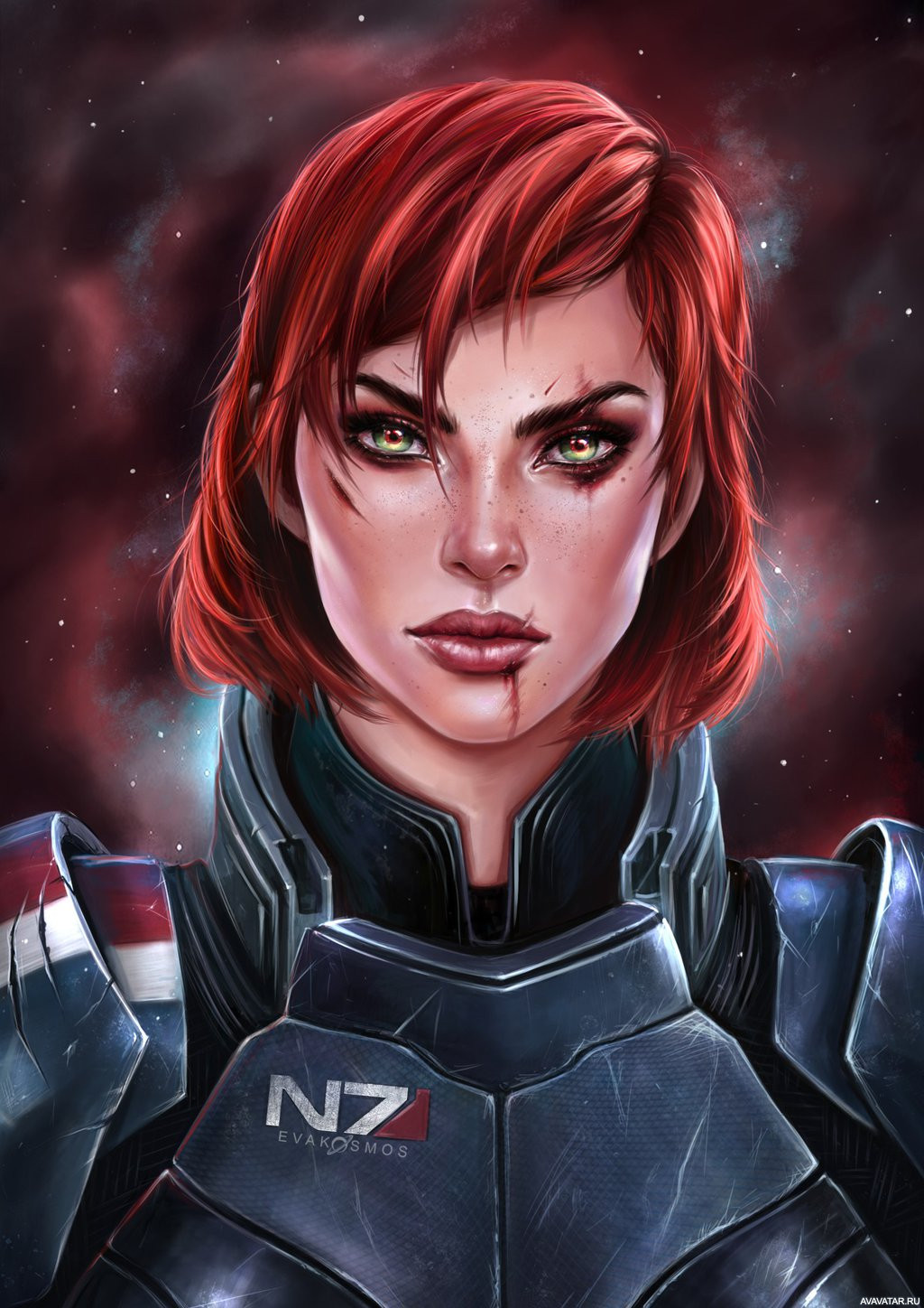 Mass Effect Женская солдатская картинка