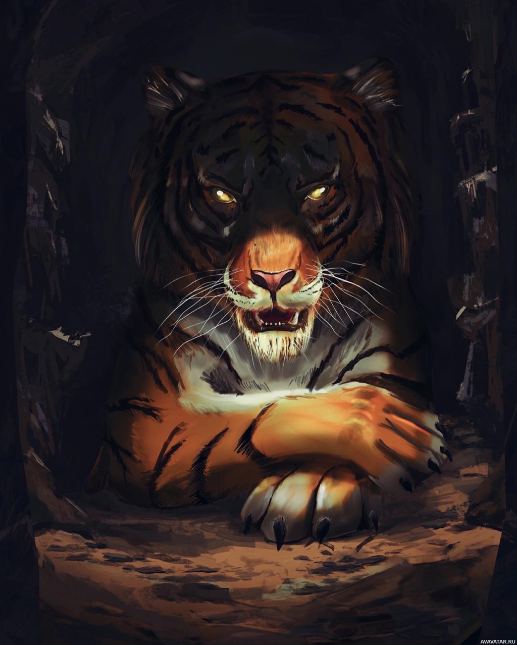 Тигр новый год арт