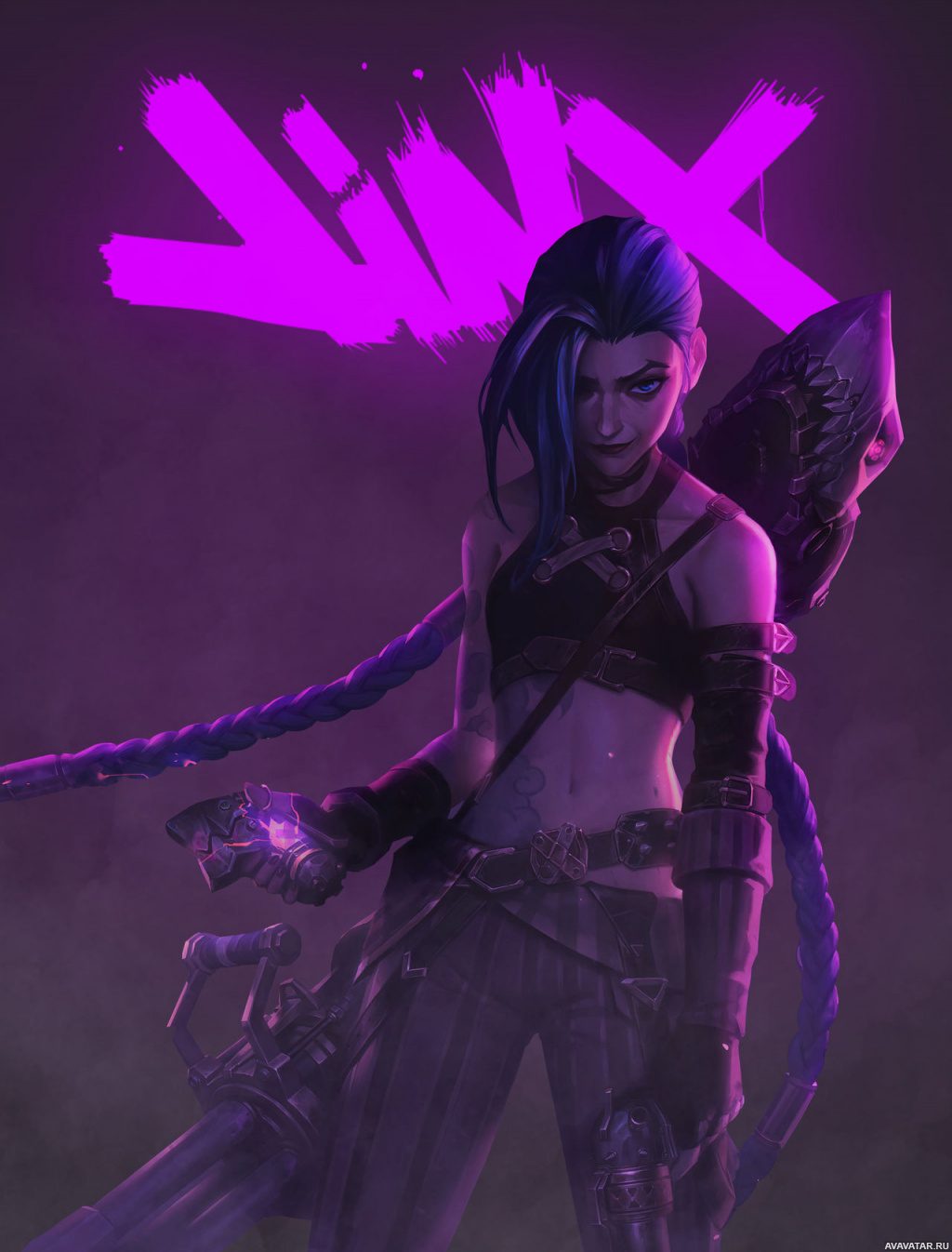 Игры, League of Legends, Jinx. Картинка на аватар 1024x1347px