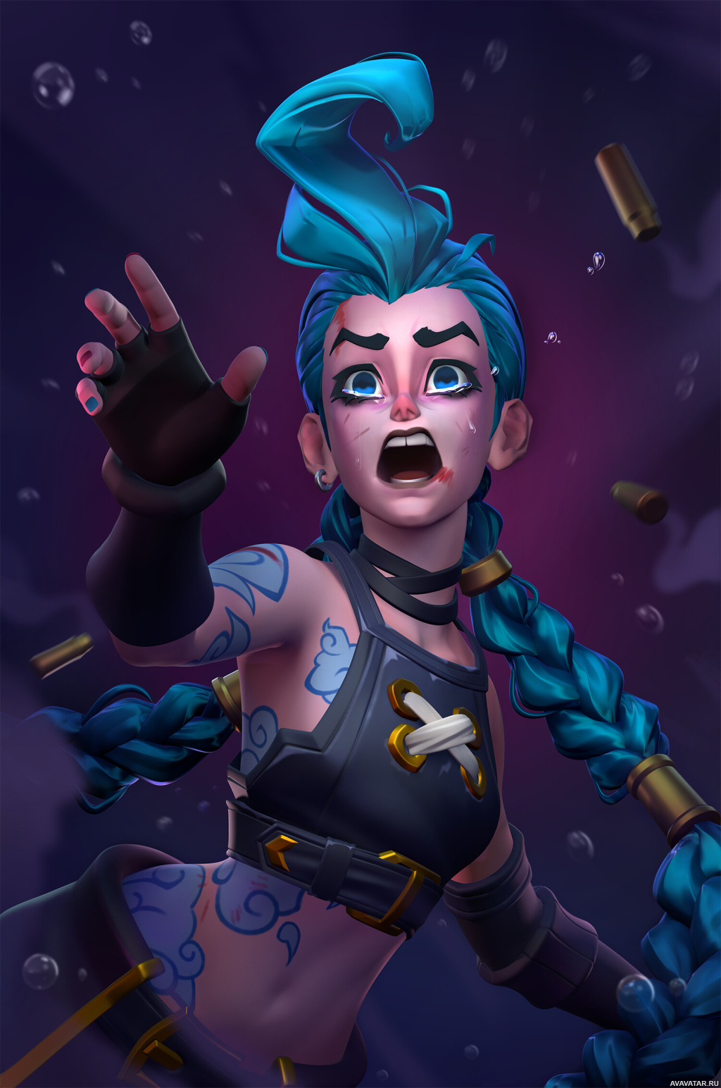 Игры, League of Legends, Jinx. Картинка на аватар 1024x1545px