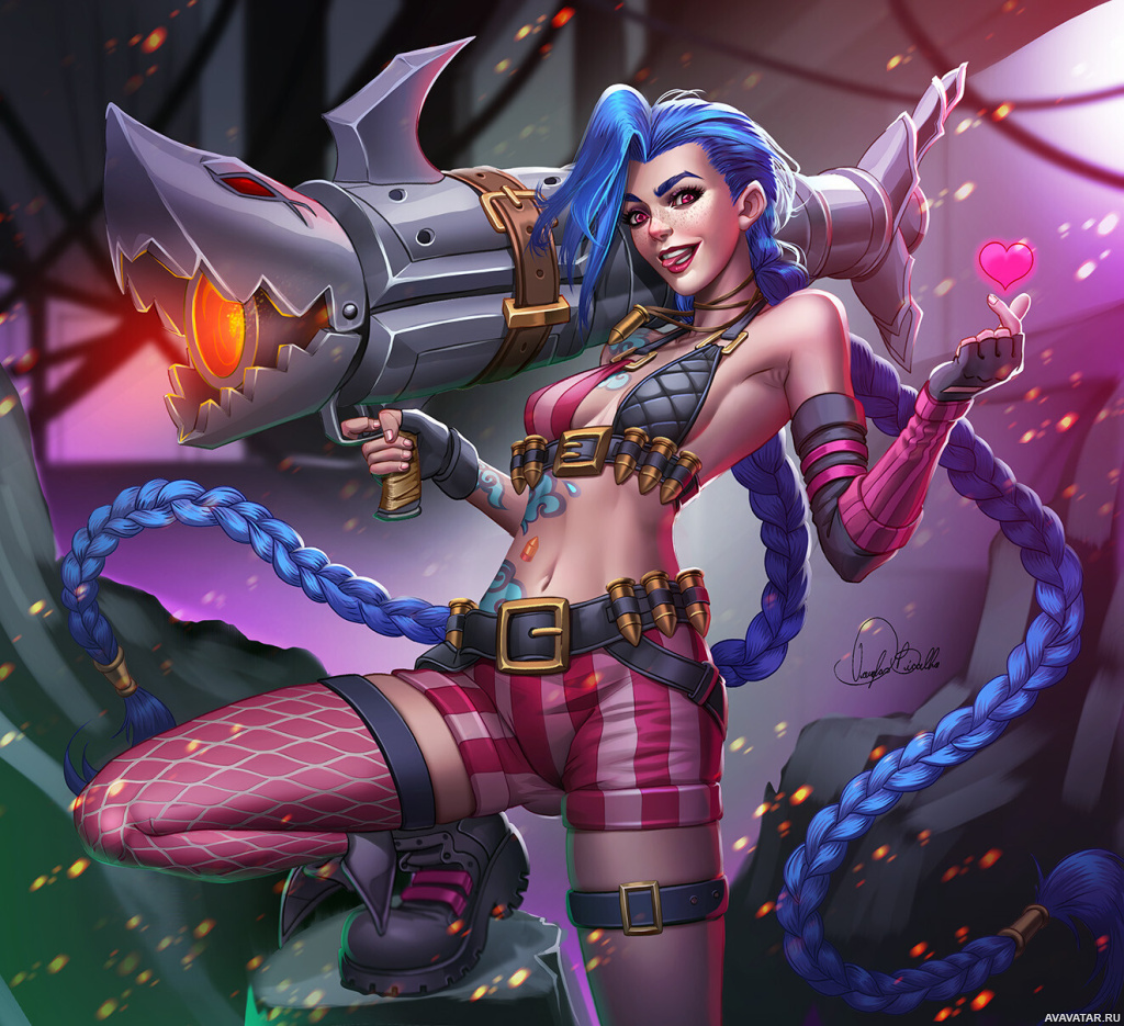 Игры, League of Legends, Jinx. Изображение 1024x935px