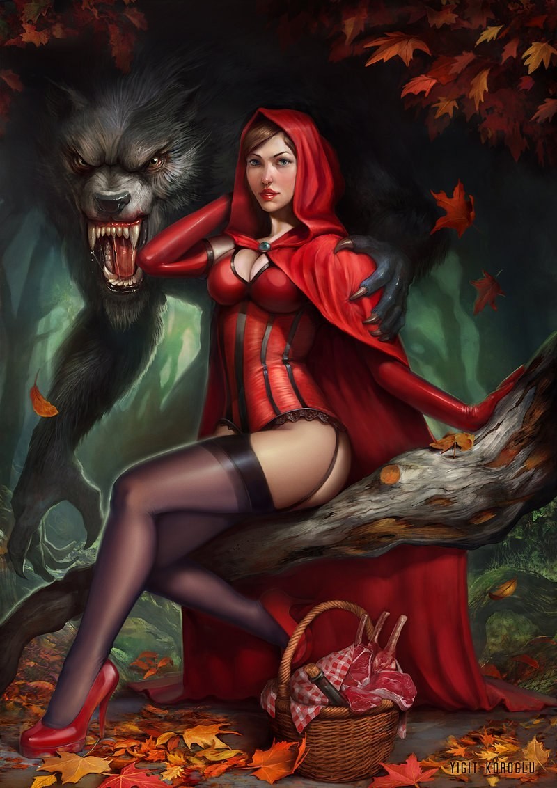 Красная шапочка и серый волк прикольные картинки