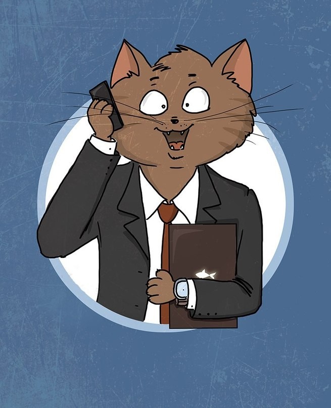 Кот в пиджаке и галстуке