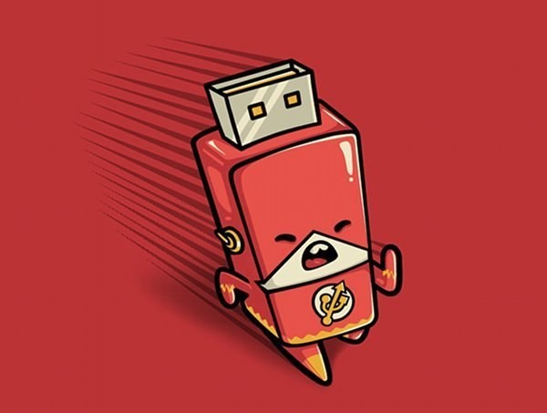 Изображение usb-флэш-накопителя, изображенного в движении